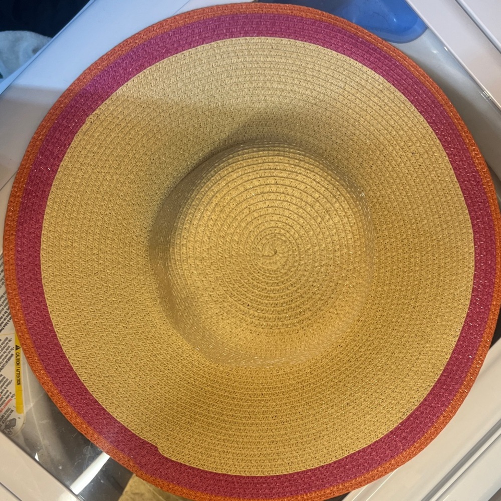 Charlie Paige Straw Hat with Pink and Orange Accents